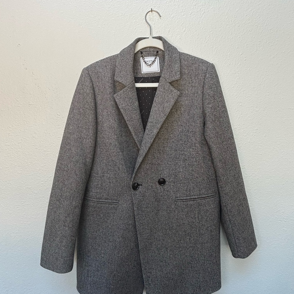 Belle & bloom Gray Double-Breasted Blazer